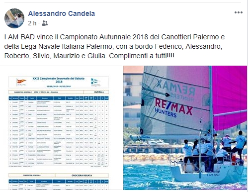 Scopri di più sull'articolo I AM A BAD di Alessandro Candela (CVS) vincitore del Campionato Invernale del Sabato 2018, ma non solo, perché il CVS  ….